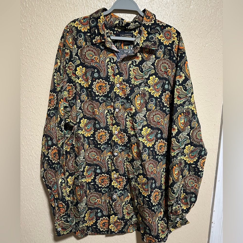 Cremieux Button Down Long Sleeve Shirt Size‎ 4XT All Over Print Floral